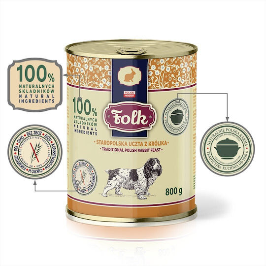 Dog Food Wet Food Dogs with Rabbit Grain-Free 800gr