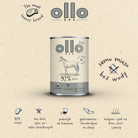 Ollo Υγρή Τροφή Σκύλων χωρίς Σιτηρά 400gr