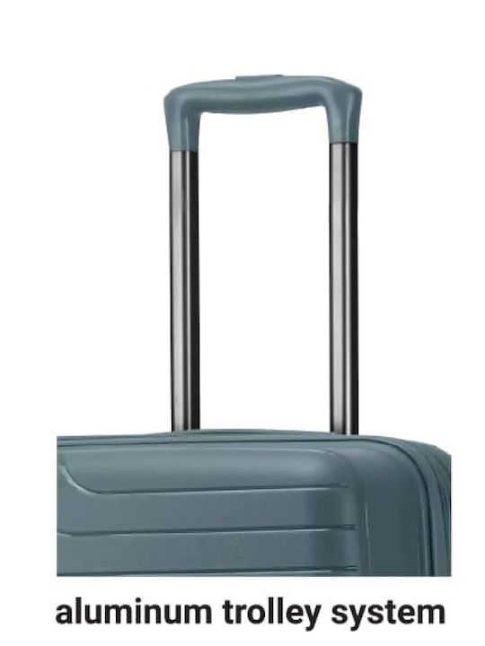 Nautica Medium Hard Travel Suitcase Gray/Green with 4 Wheels Height 65cm