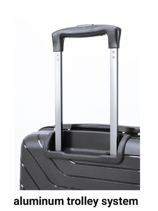 Nautica Cabin Travel Suitcase Hard Black with 4 Wheels Height 55cm