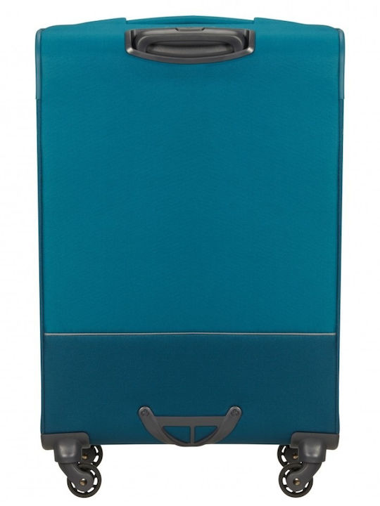 Samsonite Base Boost Голям Текстилен Петролен Куфар За Пътуване С 4 Колела Височина 78 См