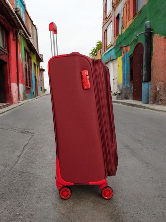 Cardinal 3300 Travel Suitcases Fabric Bordeaux with 4 Wheels Set of 3pcs