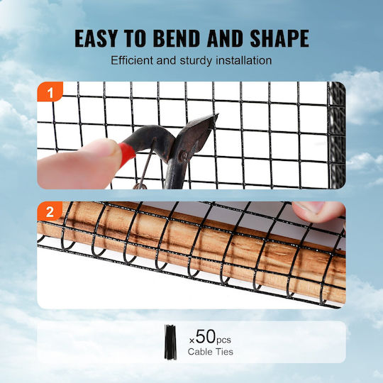 Vevor Kit Rulou Gard Păsări și Critter Pentru Panou Solar 8 Inch X 100ft Acoperire PVC Rezistentă La Rugină Protecție Panou Fotovoltaic Sârmă Elastică 50 Bucăți Plasă De Sârmă 1/2 Inch