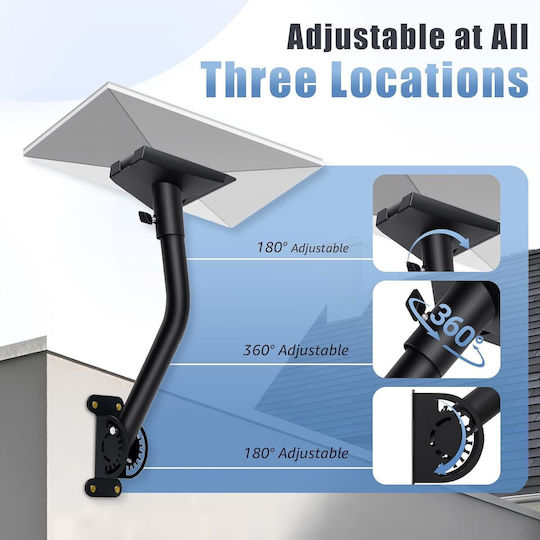 Suport Reglabil Antenă Starlink Gen 3 Adaptor Țeavă Rotire 360° Kit Montare Perete Acoperiș Metalic Negru