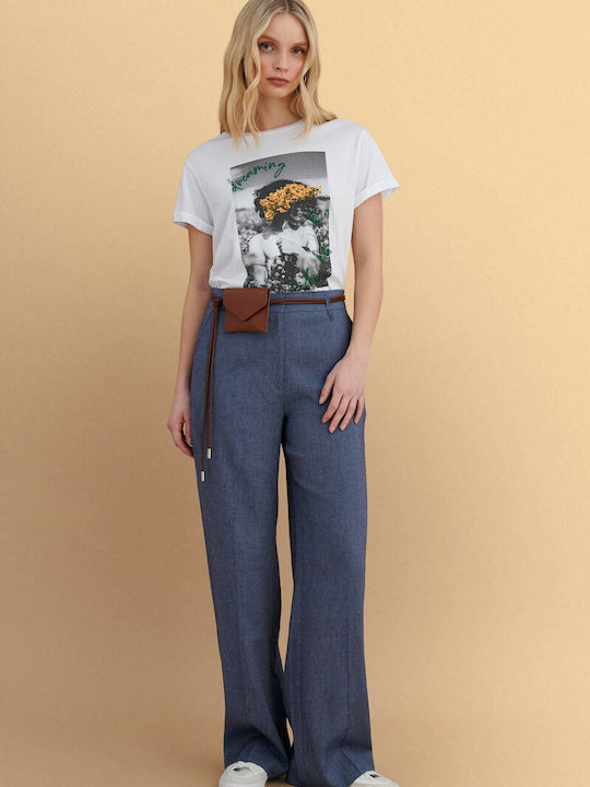 Women's Fabric Trousers Blue