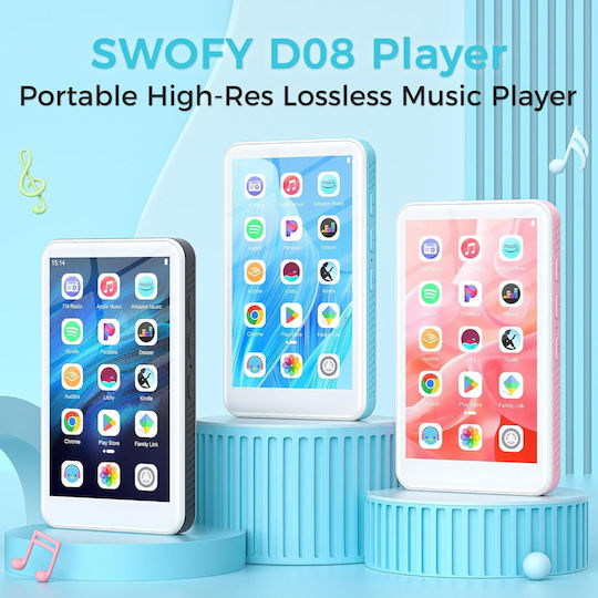 Mp3 Player Bluetooth 5.0 160 Gb Ecran Tactil 4 Inch – Mp3/mp4 Player Wi-fi Dual-band Micro Sd Android 13 Suport Spotify Audible Play Store Radio Fm Extindere Stocare Până La 1 Tb