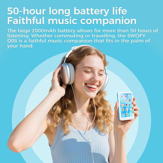 Mp3 Player Bluetooth 5.0 160 Gb Ecran Tactil 4 Inch – Mp3/mp4 Player Wi-fi Dual-band Micro Sd Android 13 Suport Spotify Audible Play Store Radio Fm Extindere Stocare Până La 1 Tb