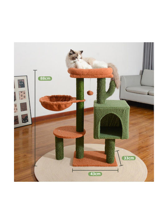Animal Scratching Post Cat Trees Green 43x33x87cm