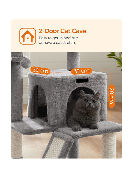 Animal Scratching Post Cat Trees Gray 4 levels 48x48x96cm