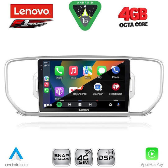 Lenovo Ηχοσύστημα Αυτοκινήτου για Kia Sportage 2015-2018 (Bluetooth/USB/WiFi/GPS/Apple-Carplay/Android-Auto) με Οθόνη Αφής 9"