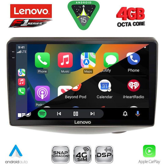 Lenovo Car Audio System for Toyota Yaris 1999-2006 (Bluetooth/USB/WiFi/GPS/Apple CarPlay/Android Auto) with 9" Touch Screen