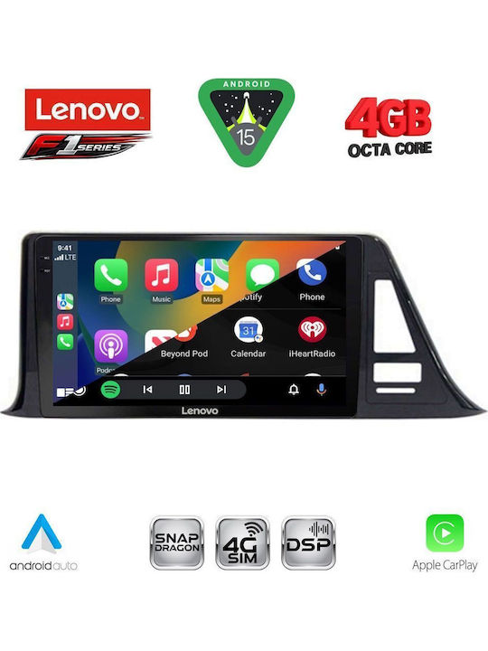 Lenovo Car Audio System for Toyota C-HR 2017-2023 Bluetooth USB WiFi GPS Apple CarPlay Android Auto with 9" Touch Screen