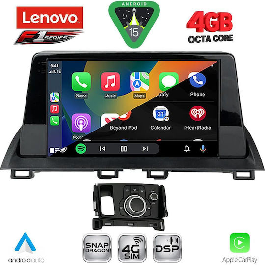 Lenovo Ηχοσύστημα Αυτοκινήτου για Mazda CX-4 2014 (Bluetooth/USB/WiFi/GPS/Apple-Carplay/Android-Auto) με Οθόνη Αφής 9"