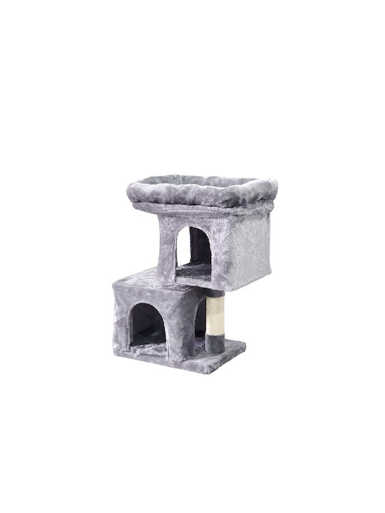 Animal Cat Scratching Post Cat Trees Gray 2 levels 40x30x68cm