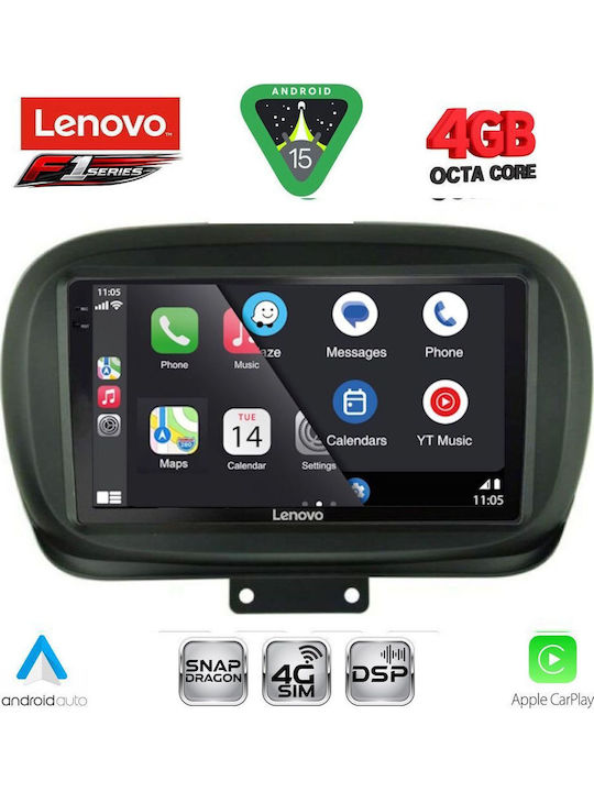 Lenovo Car Audio System for Fiat 500X 2014 Bluetooth USB WiFi GPS Apple CarPlay Android Auto with 9" Touch Screen