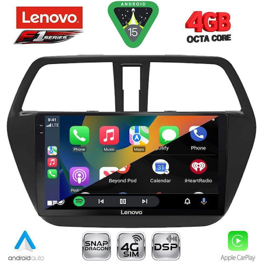 Lenovo Ηχοσύστημα Αυτοκινήτου για Suzuki SX4 S-Cross 2014-2021 (Bluetooth/USB/WiFi/GPS/Apple-Carplay/Android-Auto) με Οθόνη Αφής 9"