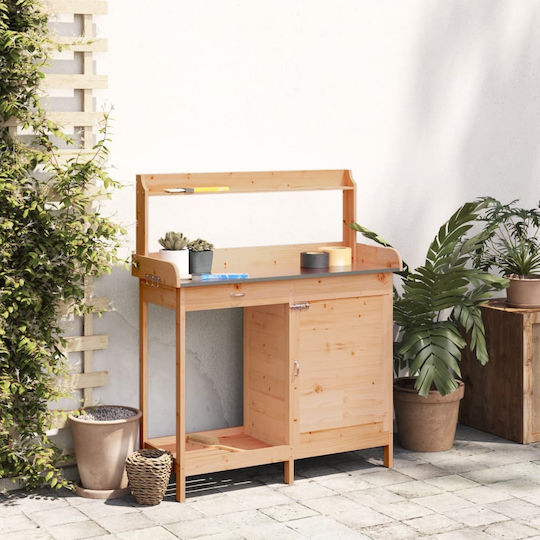 vidaXL Decorative Wooden Garden Workbench 110.5x45x124.5 cm 156344
