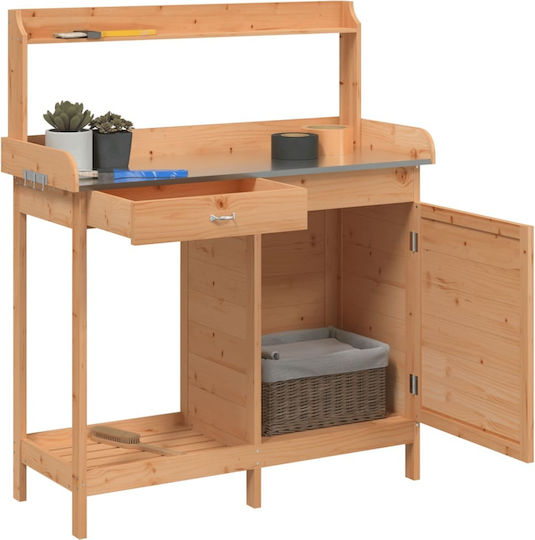 vidaXL Decorative Wooden Garden Workbench 110.5x45x124.5 cm 156344