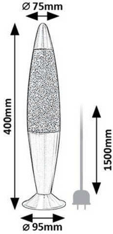 Rabalux Διακοσμητικό Φωτιστικό Glitter LED Lava Lamp 40x40εκ.