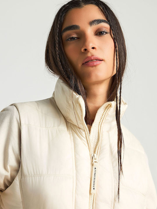 Women's Sleeveless Jacket for Spring Autumn Beige