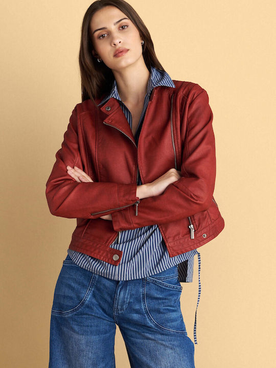 Γυναικείο Biker Jacket Κόκκινο
