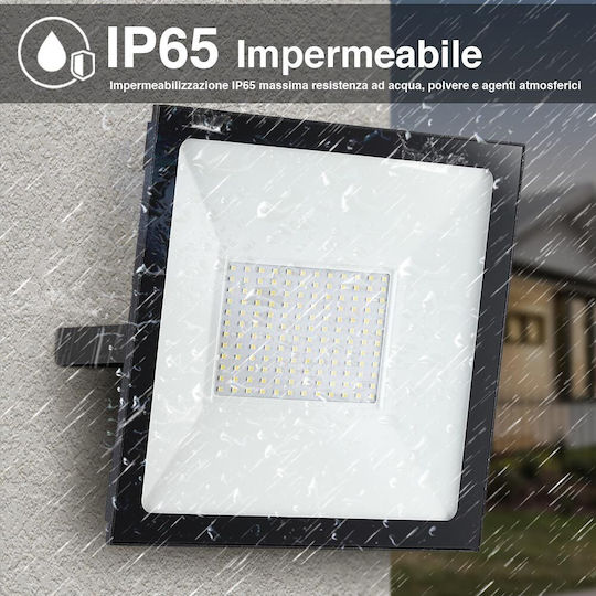 Bakaji Στεγανός Προβολέας LED 100W Ψυχρό Λευκό 6000K IP65