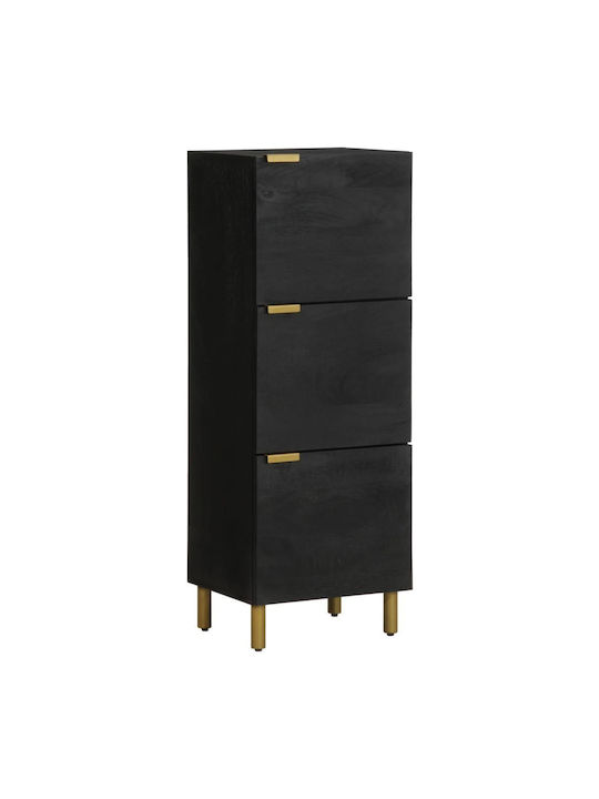 Living Room Display Cabinet Made of Wood and Metal Black 40x33x110cm