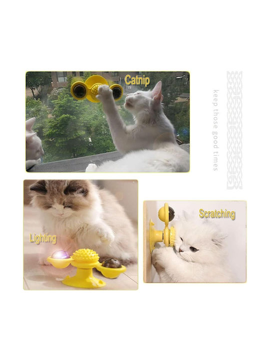 Automatic Cat Toy Ball Rotating Yellow 73x76x161mm