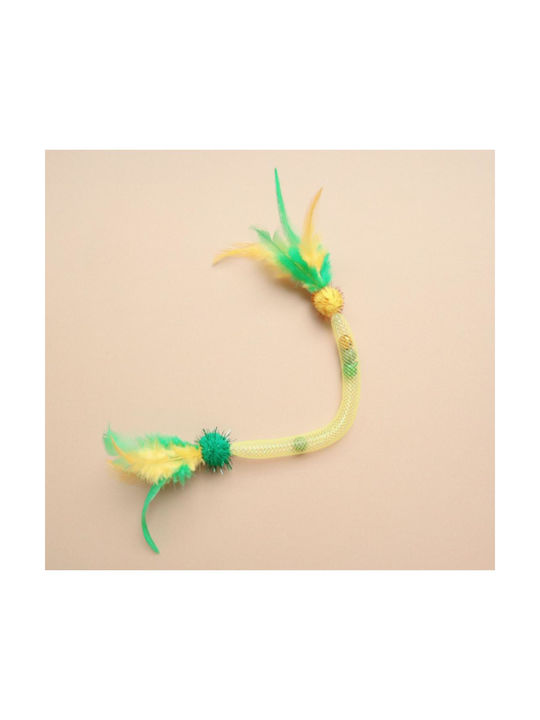 Interactive Cat Teaser Toy Feathers Random Color Selection Dim.40cm