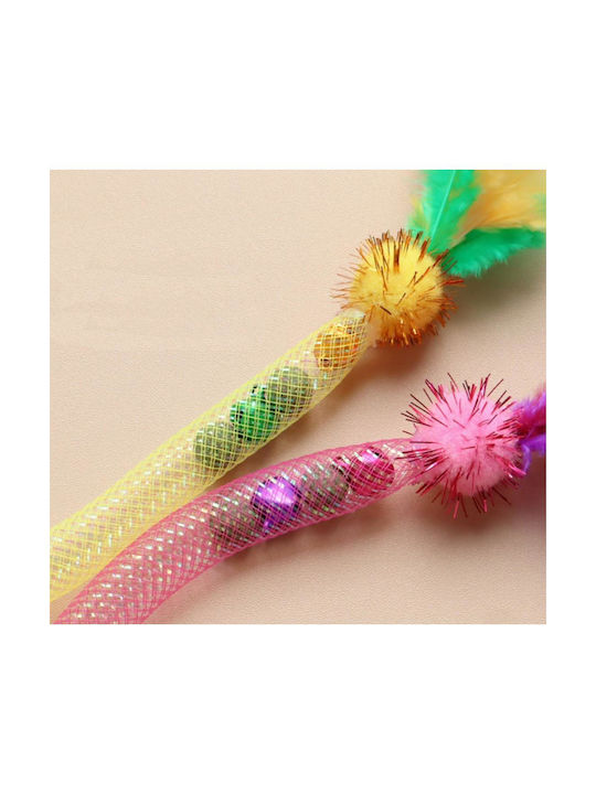 Interactive Cat Teaser Toy Feathers Random Color Selection Dim.40cm