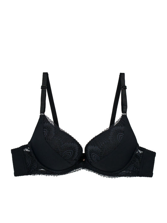 Negru- Roz Pudrat Sutien Cu Armătură 2 Pack 2 Pack Cupă B Negru