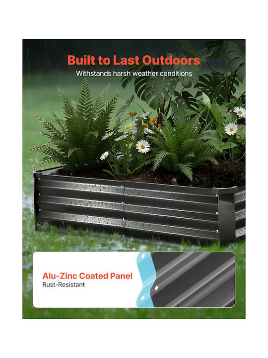 Vevor Vevor Set 2 Metallische Blumenkästen Dunkelgrau 240x30cm