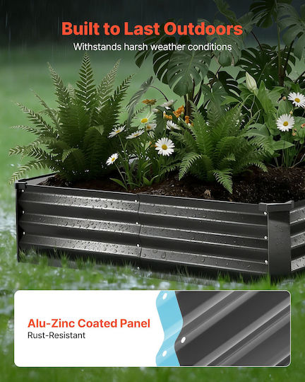 Vevor Vevor Set 2 Metallische Blumenkästen Dunkelgrau 240x30cm