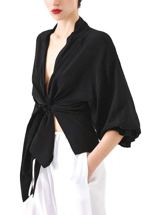 Long Women's Kimono Black