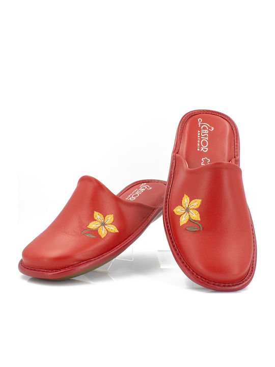 Anatomic Leather Women's Slippers Red