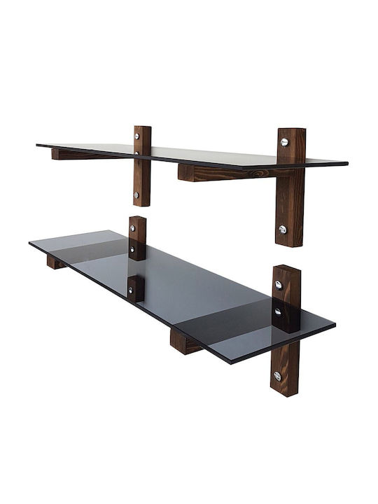 Ράφια Τοίχου Fume-walnut (2τμχ) 85x25x25εκ.