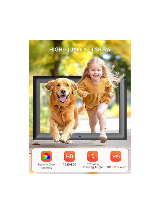 Ramă Foto Digitală 10.1 Inch Ips 1280 X 800 Fără Wifi Telecomandă Suportă Usb 128 Gb Card Sd Rotire Automată Foto Muzică Player Video