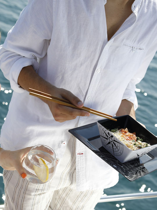 Marine Business Square Dessert Serving Plate from Melamine 6 Pieces