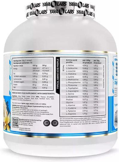 Yava Labs Pure Iso Whey Протеин От Суроватка с Вкус Vanilla Ice Cream 2kg