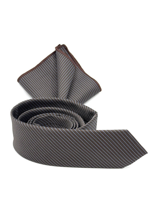 Life Style Butiken Set of Men's Printed Ties in Brown Colour