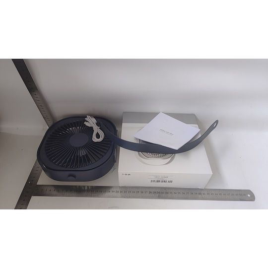 Mini Ventilator De Birou Usb Alista Home Rotire 360 De Grade 3 Viteze 4000 Ma 13.5 X 12.8 Albastru