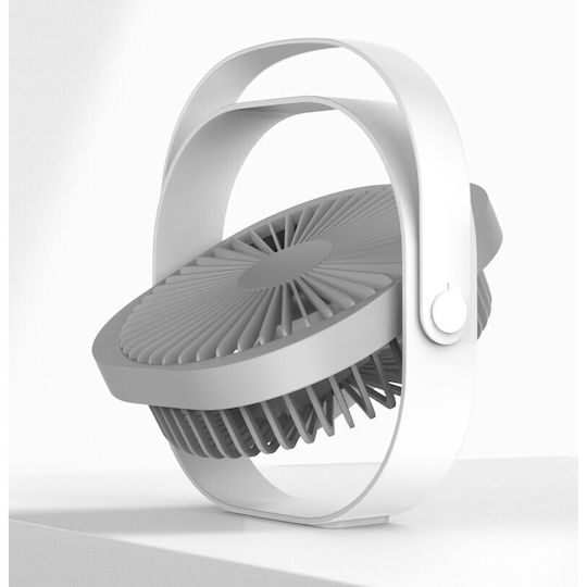 Mini Ventilator De Birou USB Alista Home Rotire 360 De Grade 3 Viteze 1500 Ma 13.5 X 12.8 Alb