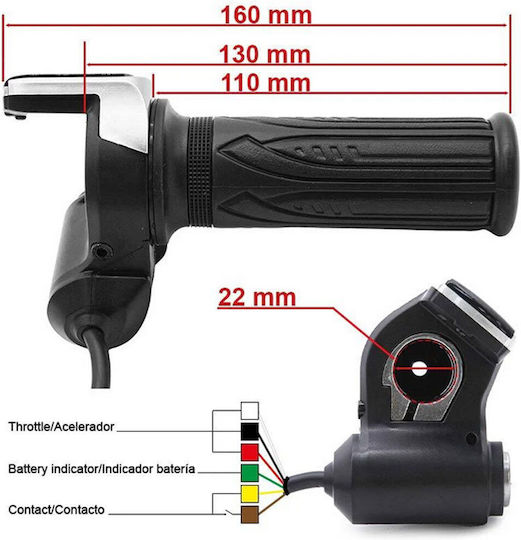 Газ Ewheel Индикатор Батерия Ключ Eas-008 48v