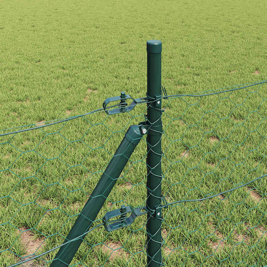 vidaXL Сет Стоманена Мрежа Зелен 1x25m