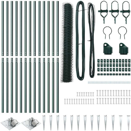 vidaXL Plasă de Sârmă Set Verde 1x25m