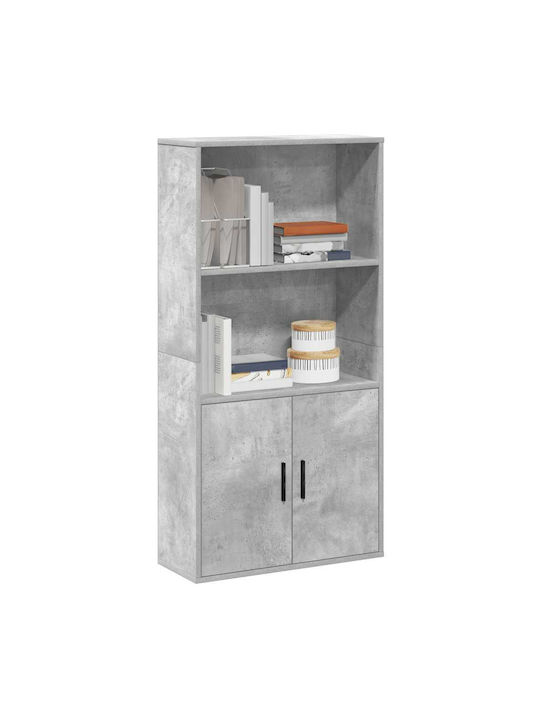 Bookcase Grey Concrete 60x24x120cm