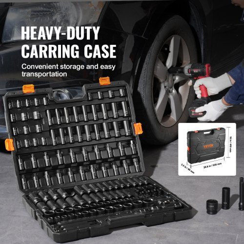 Vevor Касетен Ключ с Орехчета 3/8" & 1/2" 130 Броя