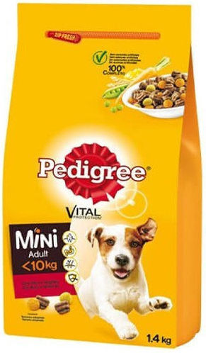 Pedigree Vital Protection Mini Adult <10kg 1.4kg Ξηρά Τροφή για Ενήλικους Σκύλους Μικρόσωμων Φυλών με Λαχανικά και Μοσχάρι