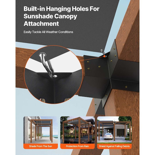Vevor Wooden Base for Garden Pergolas 2 Pieces