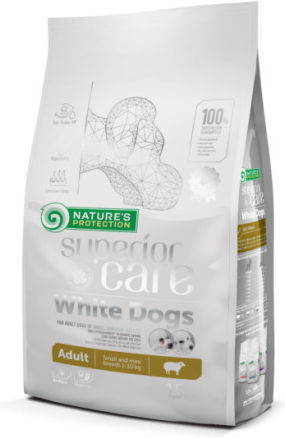 Nature's Protection Superior Care White Dogs 10kg Ξηρά Τροφή χωρίς Σιτηρά & Γλουτένη για Ενήλικους Σκύλους Μικρόσωμων Φυλών με Αρνί